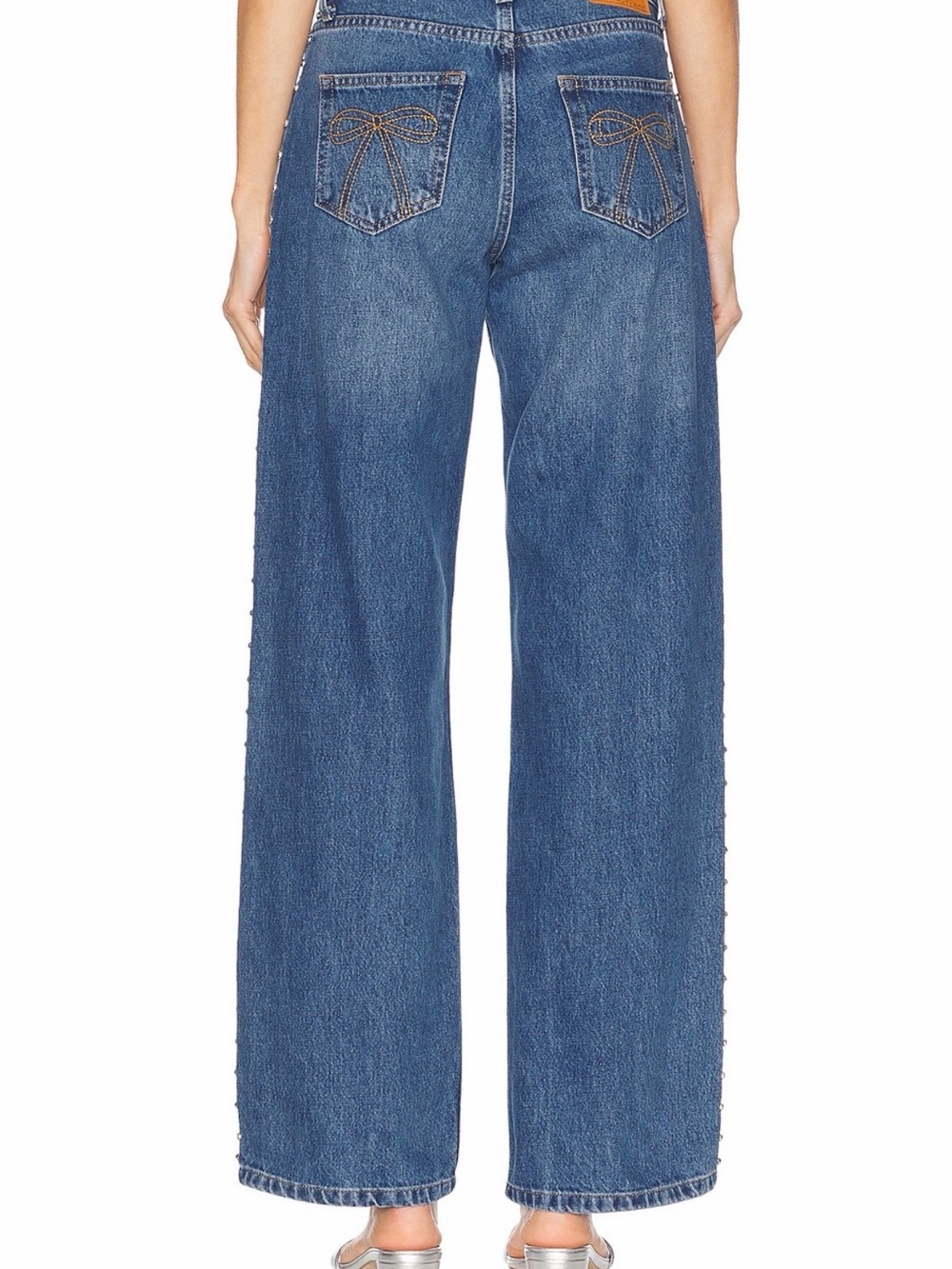 Sandy Liang Updo Jeans with Rhinestones - Picture 3 of 10